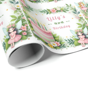 Green Pastel Fairy  Birthday - Wrapping Paper