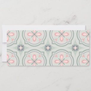 Green Pastel Floral Tiles Card