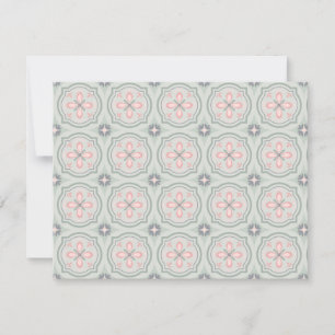 Green Pastel Floral Tiles Card