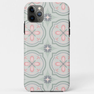 Green Pastel Floral Tiles iPhone 11 Pro Max Case