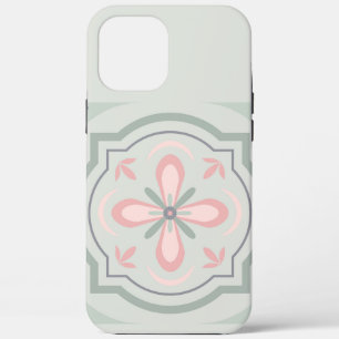 Green Pastel Floral Tiles iPhone 12 Pro Max Case