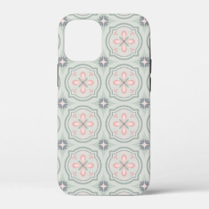 Green Pastel Floral Tiles iPhone 12 Mini Case