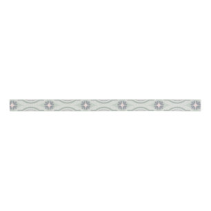 Green Pastel Floral Tiles Grosgrain Ribbon