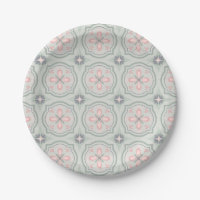 Green Pastel Floral Tiles