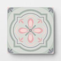 Green Pastel Floral Tiles