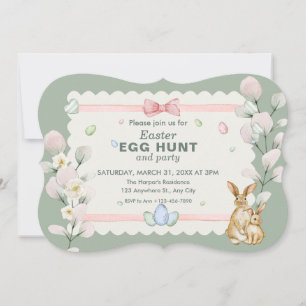 Green Pastel Floral Watercolor Easter Egg Hunt