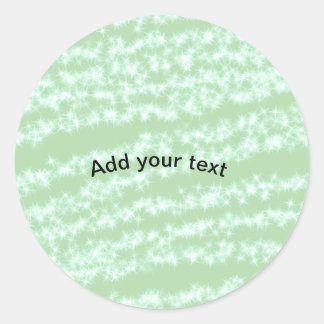 Green pastel glitter sparkle name text boho retro  classic round sticker