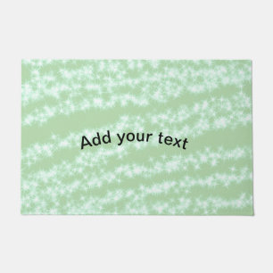 Green pastel glitter sparkle name text boho retro doormat