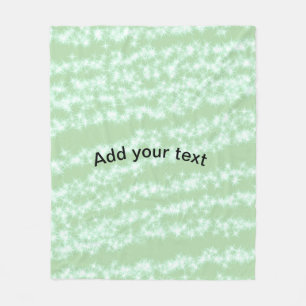 Green pastel glitter sparkle name text boho retro fleece blanket