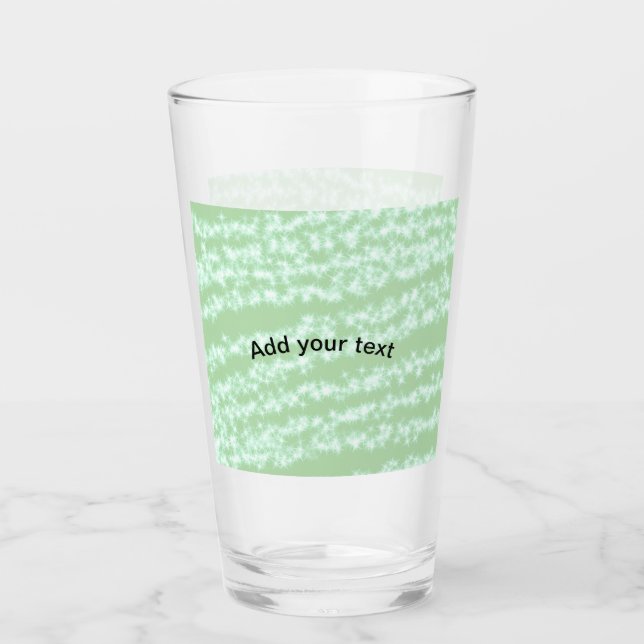 Green pastel glitter sparkle name text boho retro  glass (Front)