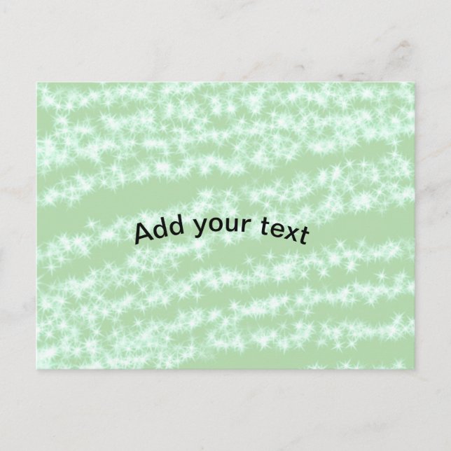 Green pastel glitter sparkle name text boho retro  holiday postcard (Front)