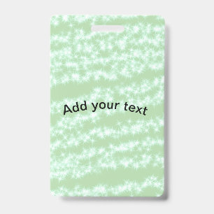 Green pastel glitter sparkle name text boho retro ID badge