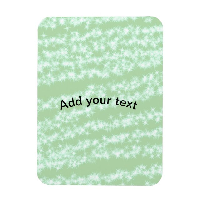 Green pastel glitter sparkle name text boho retro  magnet (Vertical)