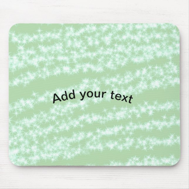 Green pastel glitter sparkle name text boho retro  mouse mat (Front)