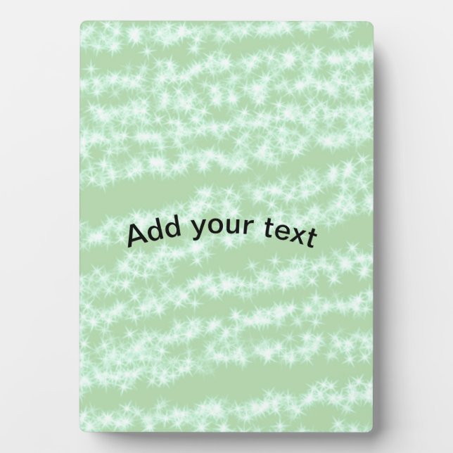 Green pastel glitter sparkle name text boho retro  plaque (Front)
