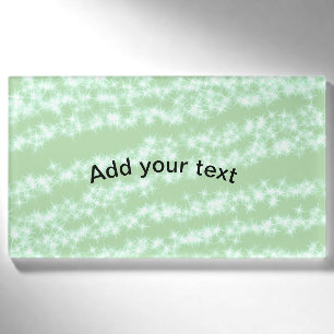 Green pastel glitter sparkle name text boho retro tag