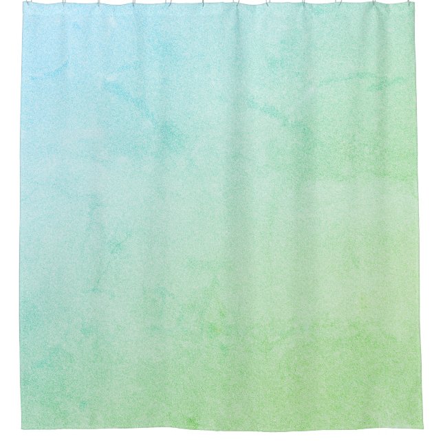 Green Pastel Ombre Glitter Shower Curtain (Front)