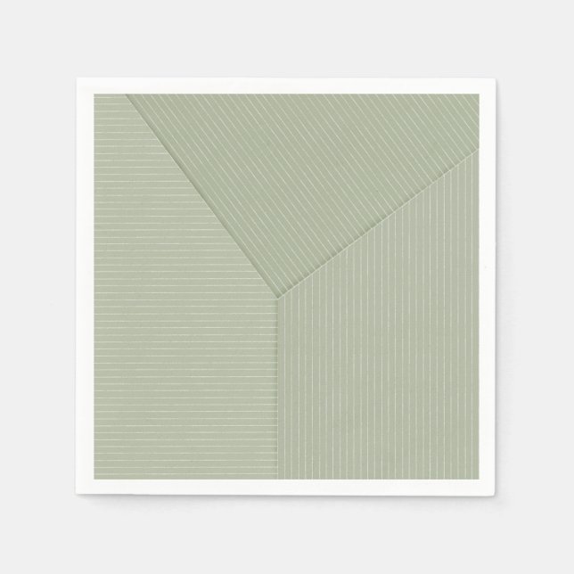 Green pastel, Thin lines on light green. Napkin (Front)