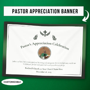 Green Pastor Appreciation Celebration Event  Banner