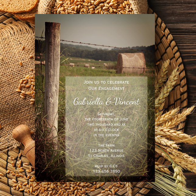 Green Pastures Country Farm Engagement Party Invitation (Creator Uploaded)