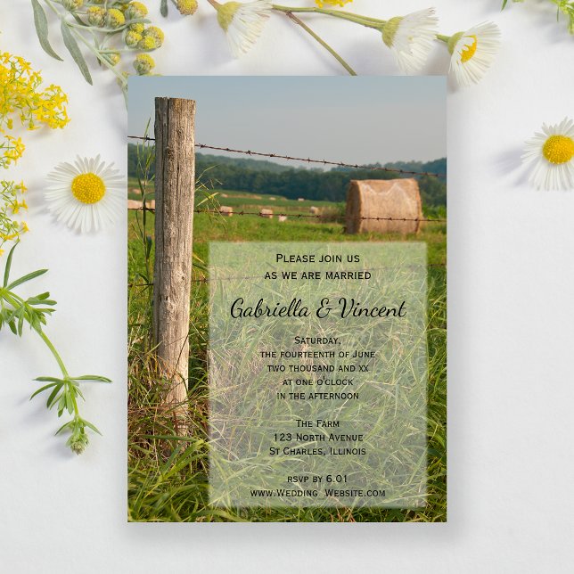 Green Pastures Country Farm Wedding Invitation (Creator Uploaded)