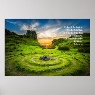 "Green Pastures" Psalm 23:1-2 Anointed Prophetic Poster