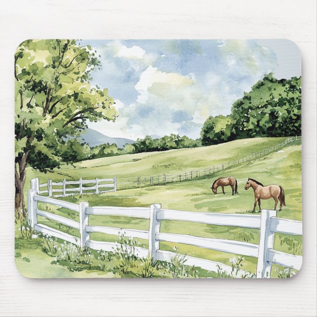 Green Pastures Ranch Horses Mouse Mat (Front)