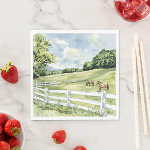 Green Pastures Ranch Horses Napkin