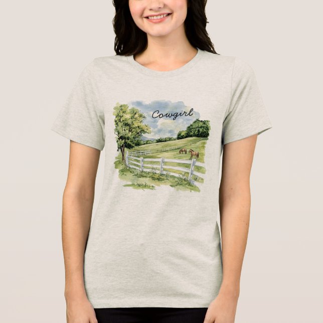 Green Pastures Ranch Horses Tri-Blend Shirt (Front)