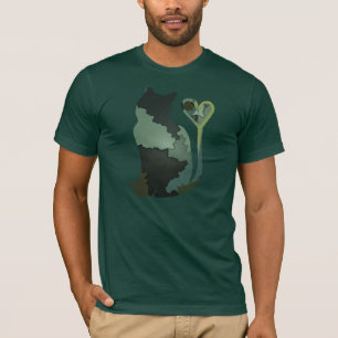 Green Patchwork Camo Kitty Cat T-Shirt