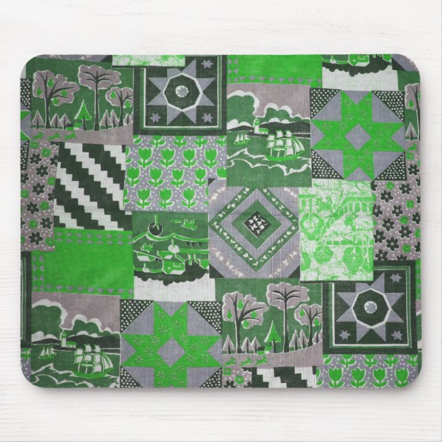 Green Patchwork Mousepad (Front)
