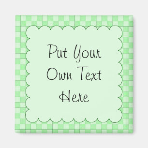 Green Patchwork Pattern Magnet