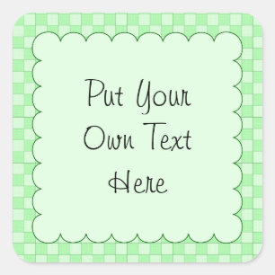 Green Patchwork Pattern Square Sticker