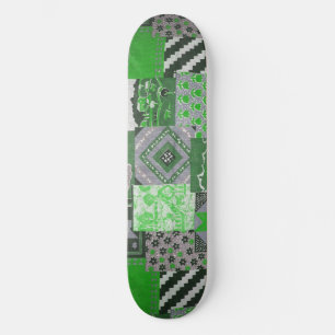 Green Patchwork Skateboard Deck