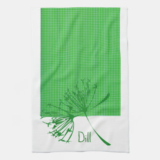 Green Pattern and Spices Dill  Kitchen Designs Tea Towel