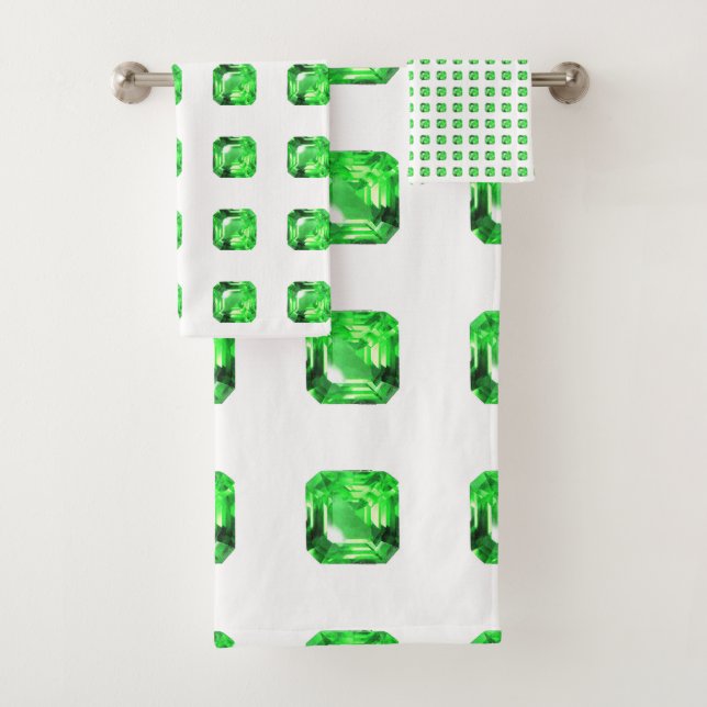 Green Pattern Bath Towel Set (Insitu)