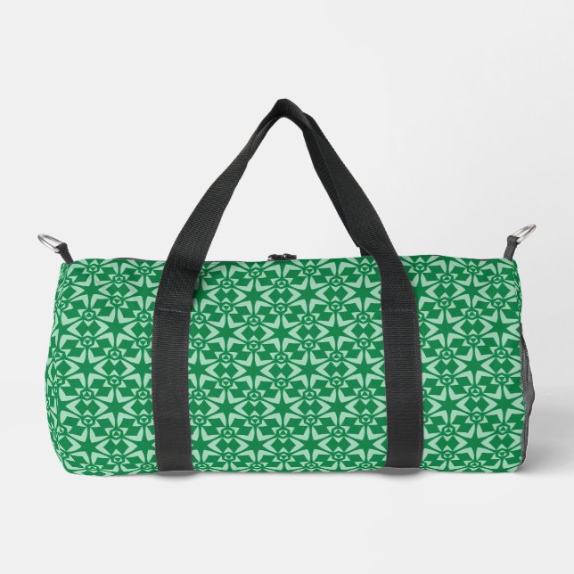 green pattern duffle bag (Front)