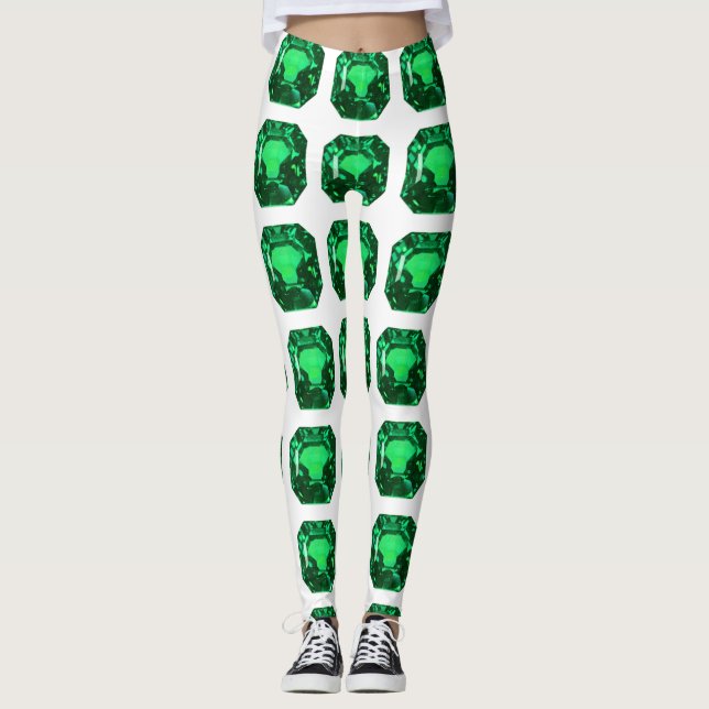Green Pattern Emerald Leggings (Front)