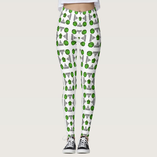 Green Pattern Leggings (Front)