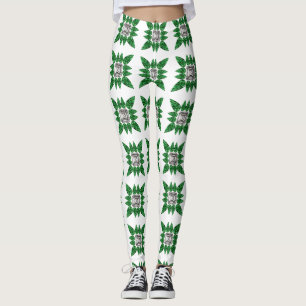 Green Pattern Leggings