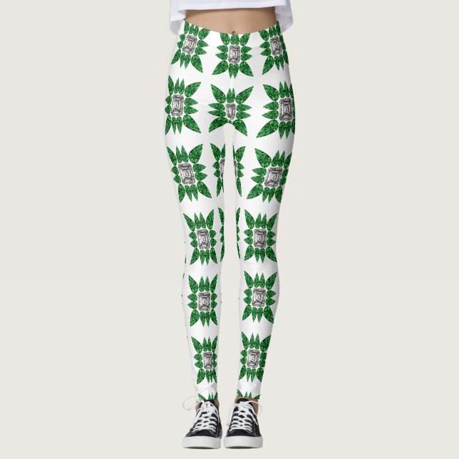 Green Pattern Leggings (Front)