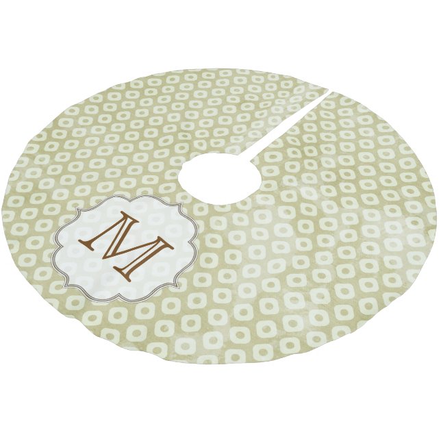 Green Pattern Monogram Initial Tree Skirt (Angled)