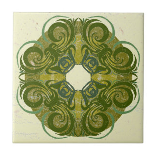 Green Pattern Retro Tiles