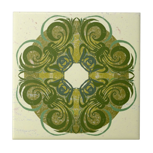 Green Pattern Retro Tiles (Front)