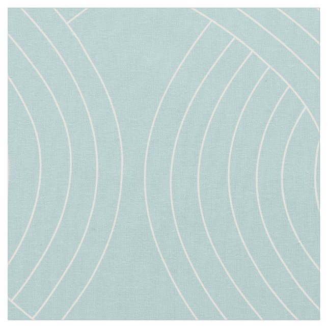 Green Pattern, White Interlocking Repeating Lines Fabric (Close Up)