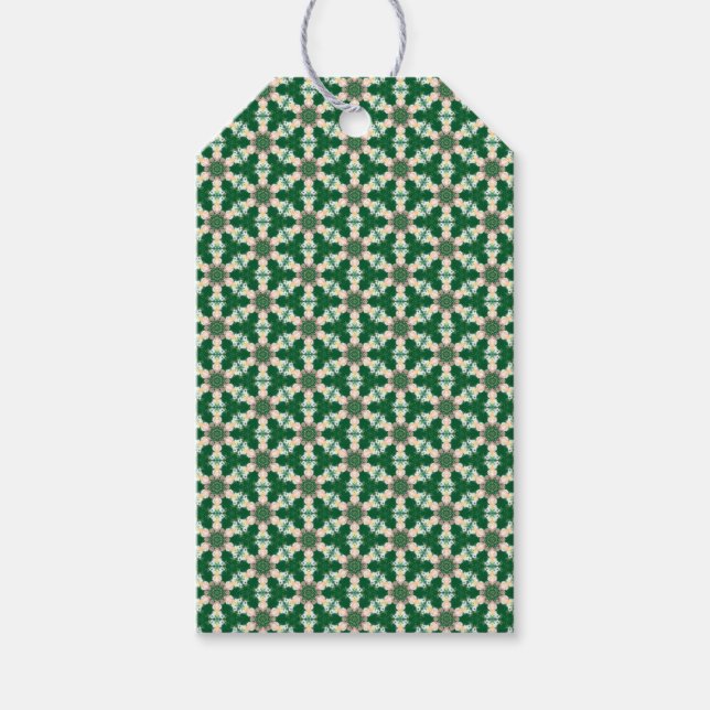 Green Patterned  Gift Tags (Front)