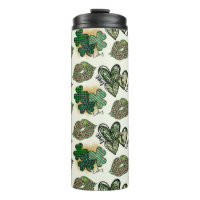 GREEN PATTERNED IRISH HEARTS LIPS AND SHAMROCKS