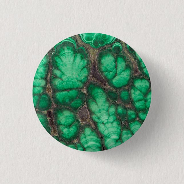Green Patterned Malachite 3 Cm Round Badge (Front)