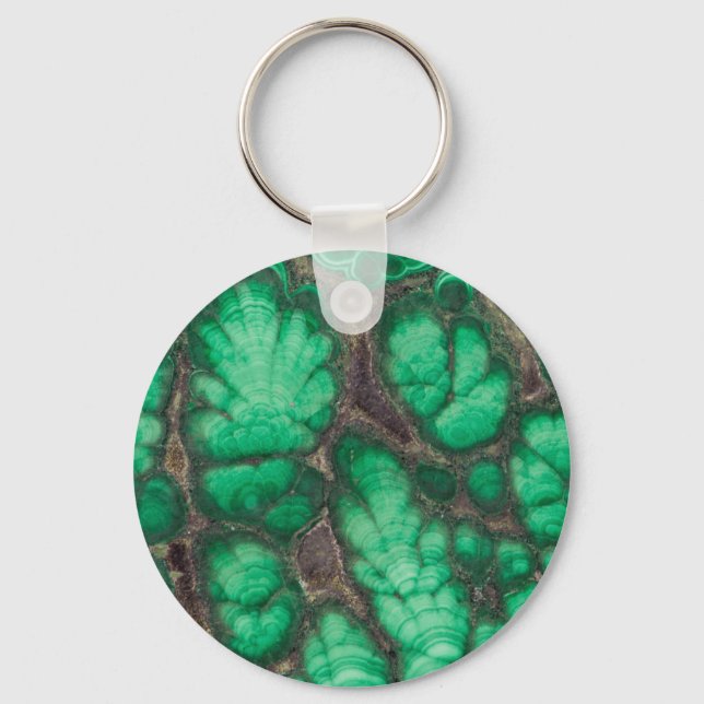 Green Patterned Malachite Key Ring (Front)