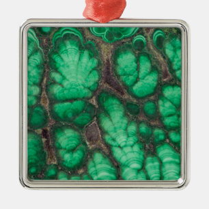 Green Patterned Malachite Metal Tree Decoration
